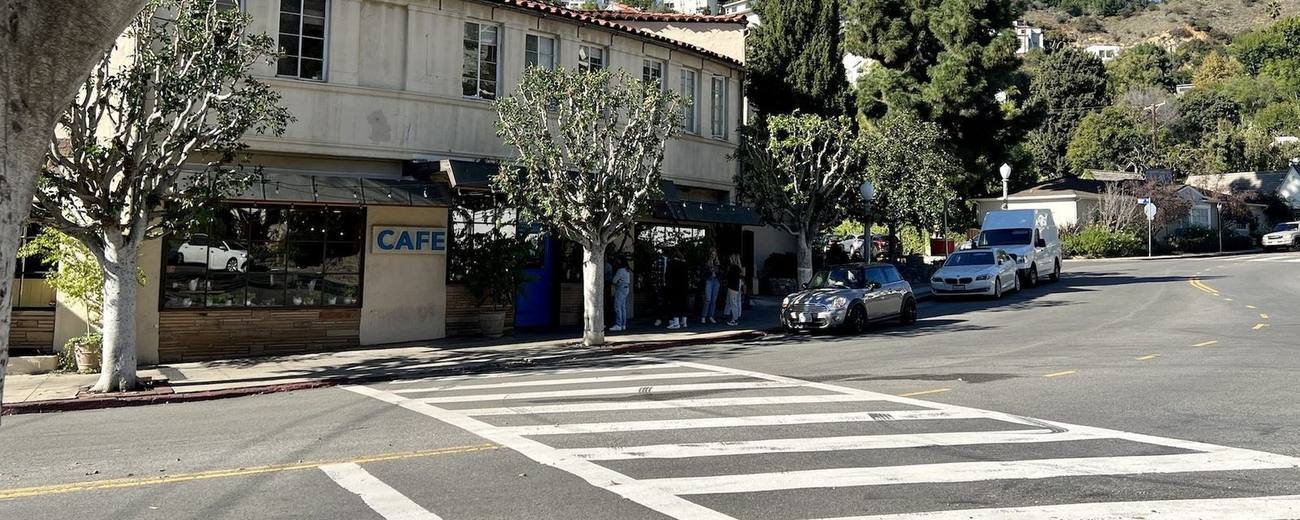 The village corner in Beachwood Canyon below the hills