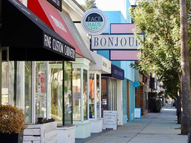 Storefronts along Ventura Boulevard, Studio City