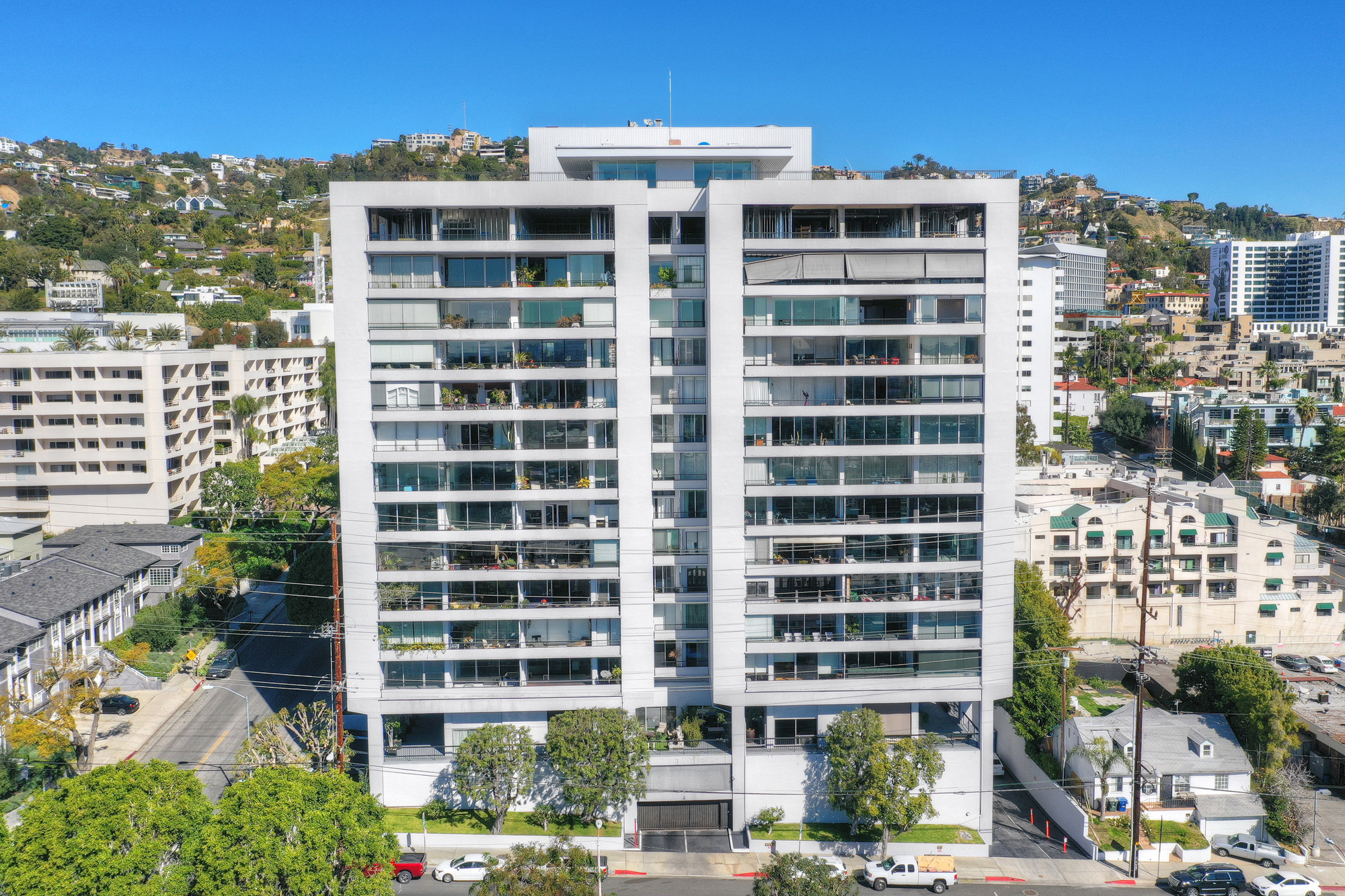 Exterior of Empire West at 1100 Alta Loma in West Hollywod